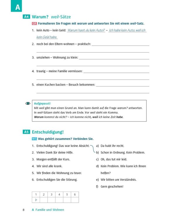 Deutsch üben. Trainingsbuch zu Schritte plus neu A2