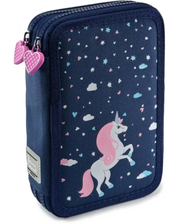 Пенал школьный Сказочные единороги, 2 отделения, без наполнения