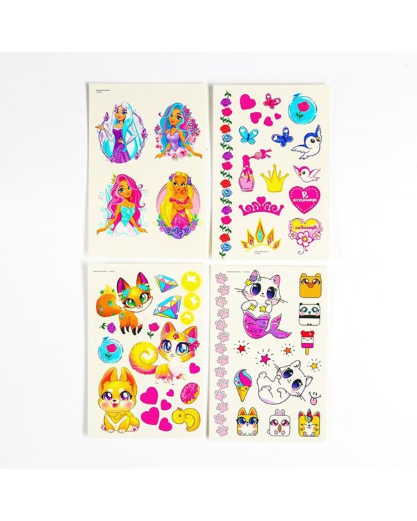 Детские переводки-татуировки на тело Кошечка, 4 штуки