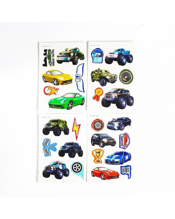 Детские переводки-татуировки на тело Машинки, 4 штуки