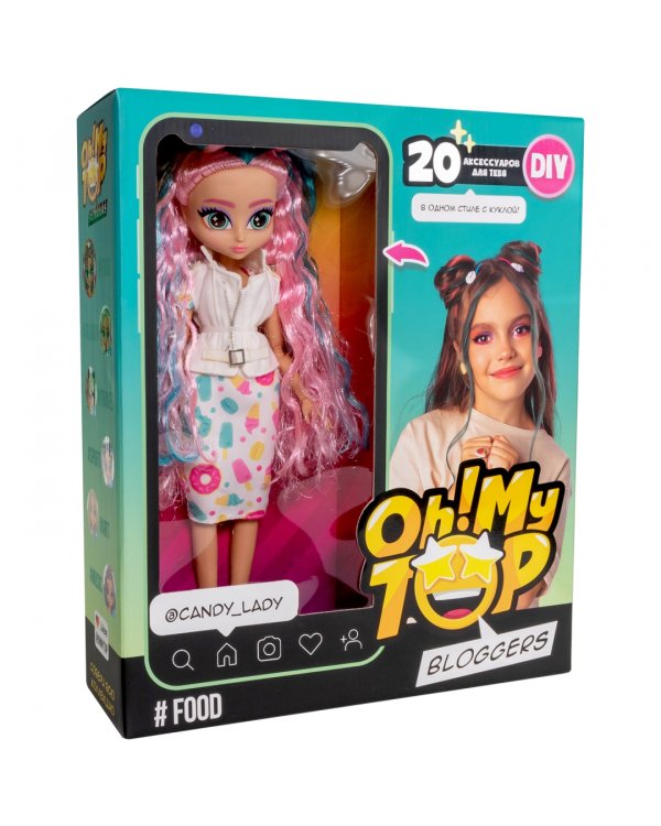 Набор игровой с куклой DIY Oh! My Top Food