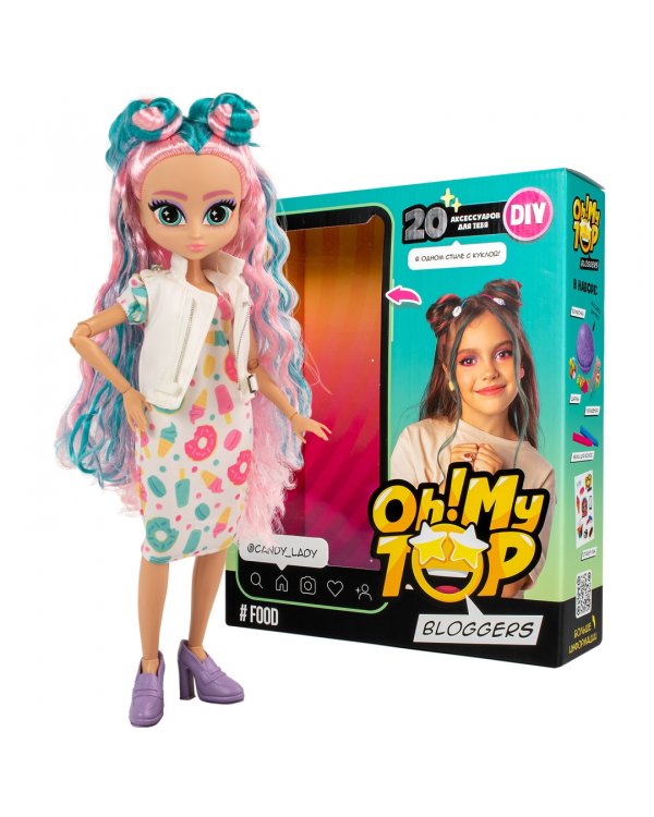 Набор игровой с куклой DIY Oh! My Top Food