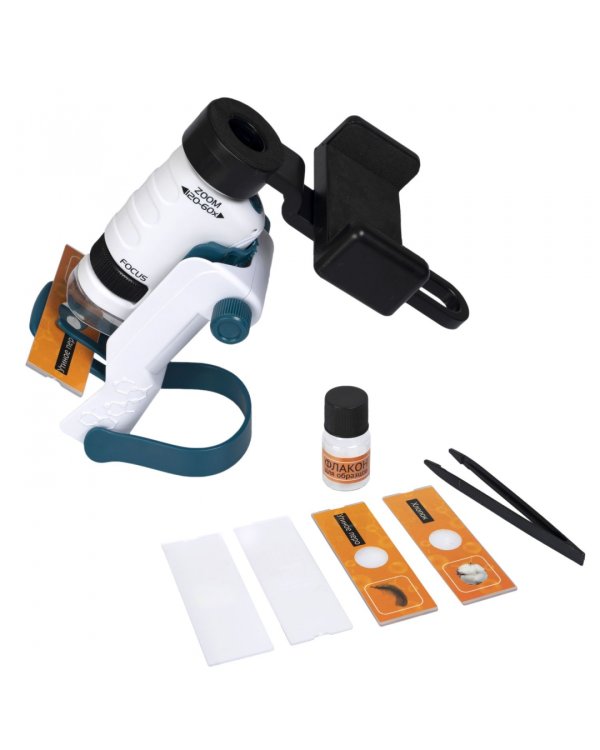 Французские опыты Науки с Буки. Микроскоп 3 в 1, 60X,120X