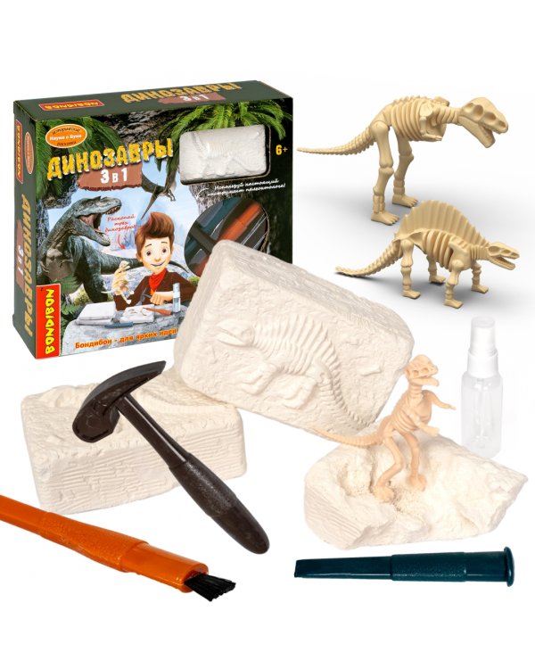 Набор палеонтолога. Динозавры 3 в 1. Велоцираптор