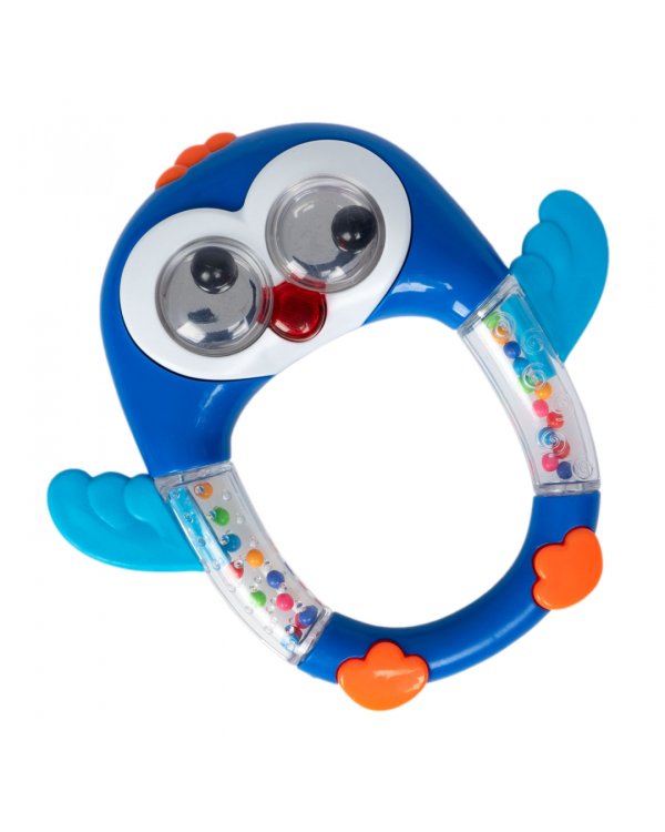 Погремушка музыкальная Пингвин, с прорезывателем