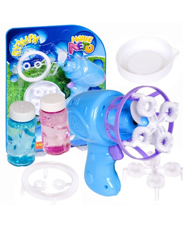 Пистолет с мыльными пузырями, голубой