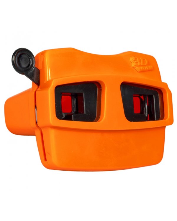 Очки 3D квадратные, оранжевые, 2 диска со слайдами. Животные и динозавры