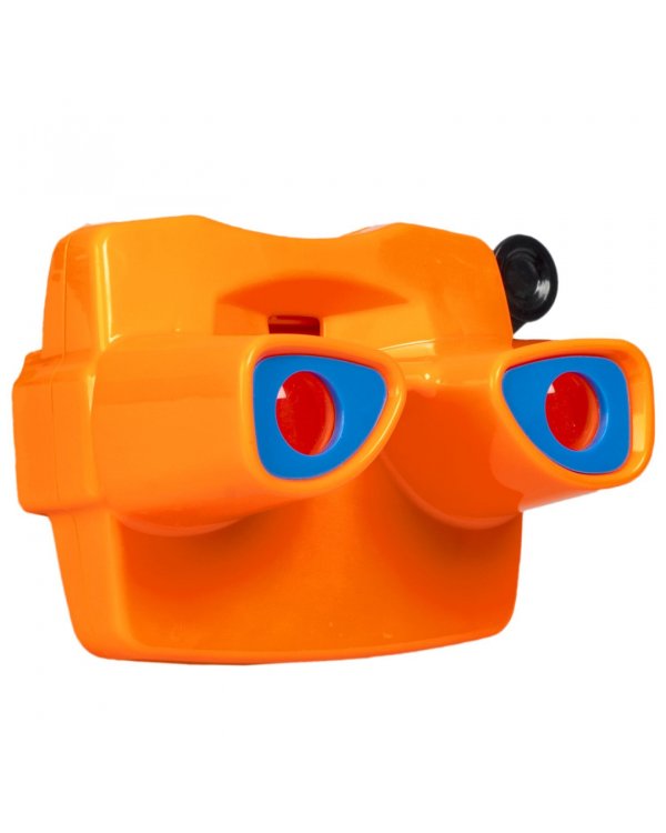 Очки 3D квадратные, оранжевые, 2 диска со слайдами. Животные и динозавры