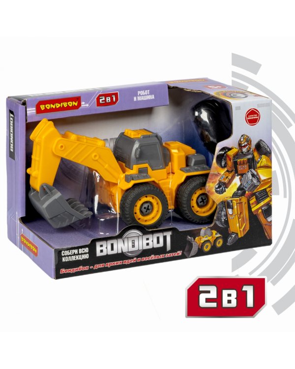 Трансформер-конструктор Bondibot 2 в 1. Экскаватор c ковшом-робот (с отверткой)