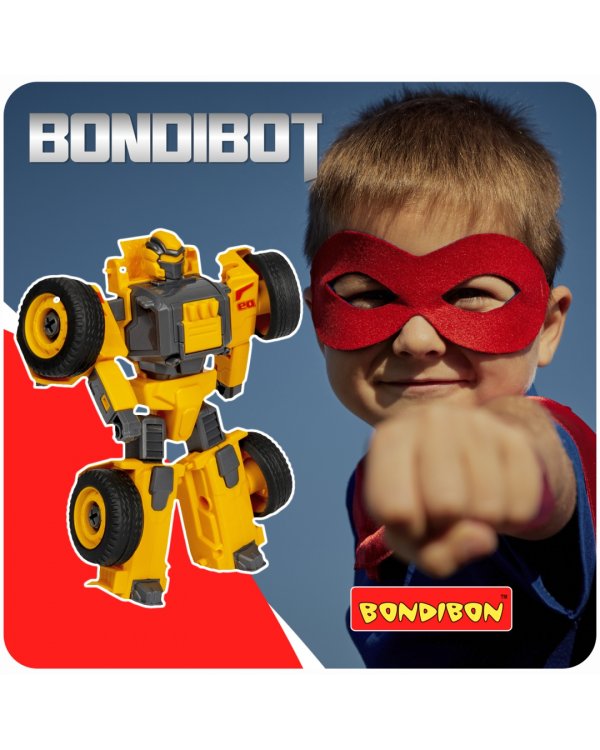 Трансформер-конструктор Bondibot 2 в 1. Экскаватор c ковшом-робот (с отверткой)
