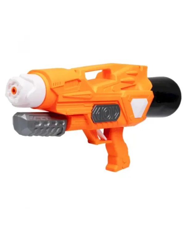 Водный пистолет большой с помпой, оранжево-чёрный
