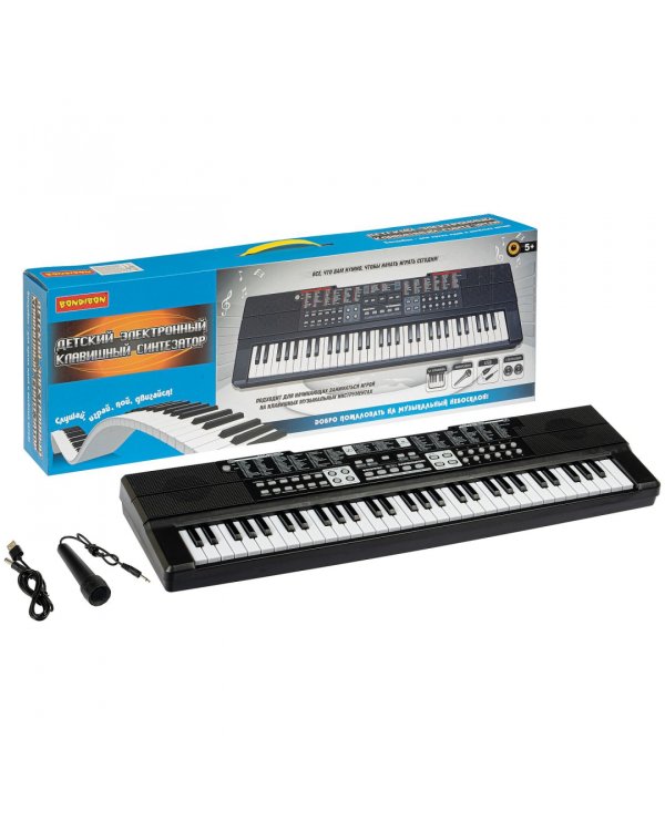 Синтезатор музыкальный детский Клавишник, 61 клавиша