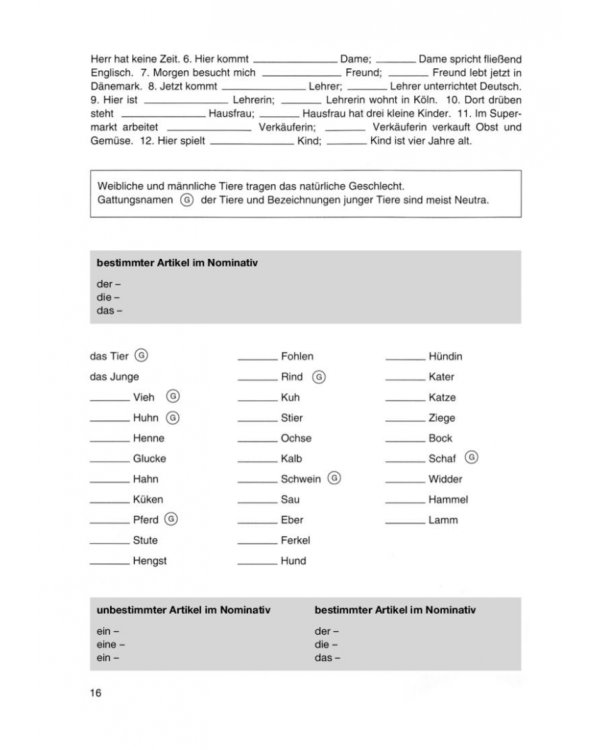 Deutsch uben. „der“, „die“ oder „das“? Übungen zum Artikel