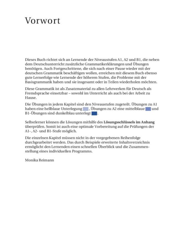 Grundstufen-Grammatik für Deutsch als Fremdsprache. Grammatik mit integriertem Lösungsschlüssel
