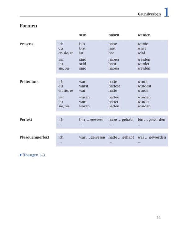 Grundstufen-Grammatik für Deutsch als Fremdsprache. Grammatik mit integriertem Lösungsschlüssel