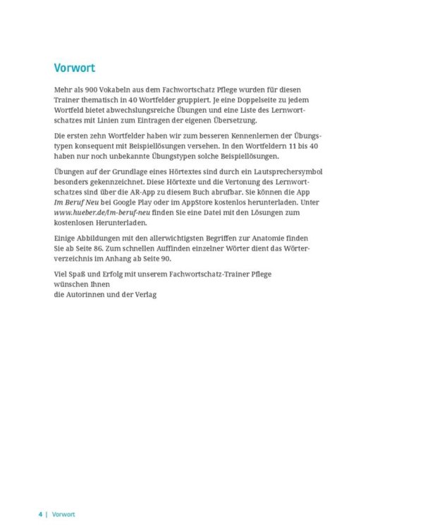 Im Beruf Neu. Fachwortschatztrainer Pflege. Deutsch als Fremd- und Zweitsprache