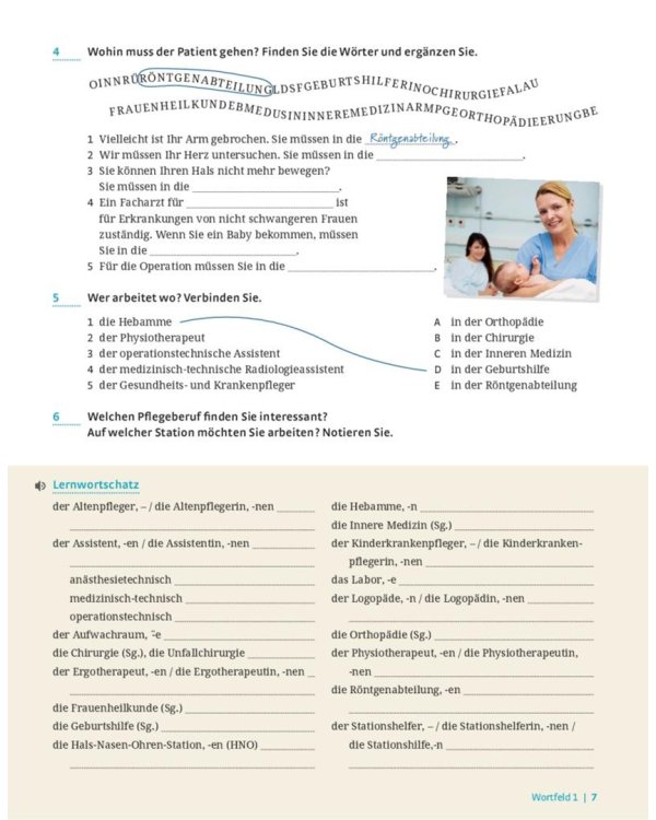 Im Beruf Neu. Fachwortschatztrainer Pflege. Deutsch als Fremd- und Zweitsprache