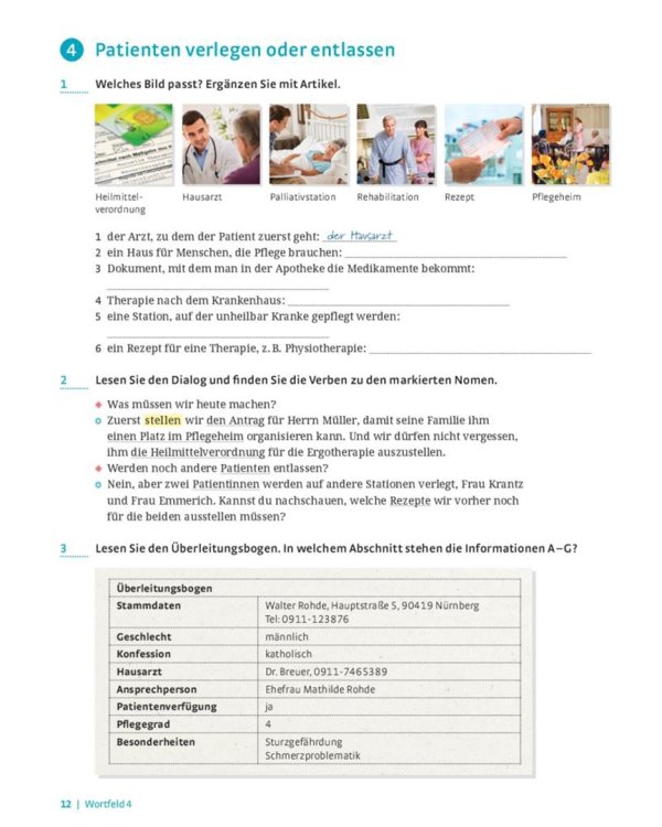 Im Beruf Neu. Fachwortschatztrainer Pflege. Deutsch als Fremd- und Zweitsprache