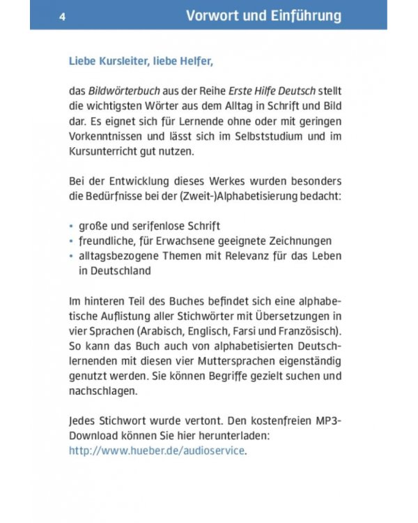 Erste Hilfe Deutsch – Bildwörterbuch. Buch mit MP3-Download. Die wichtigsten Wörter