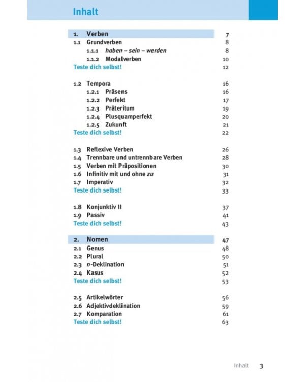 Kurzgrammatik Deutsch. Zum Nachschlagen und Üben