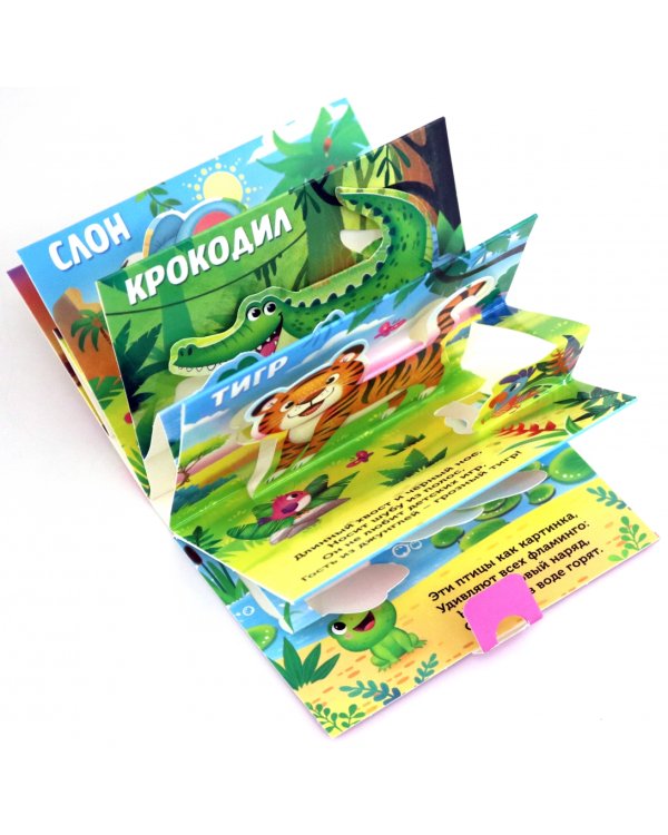 Книжка-панорамка 3D Кто живёт в зоопарке?