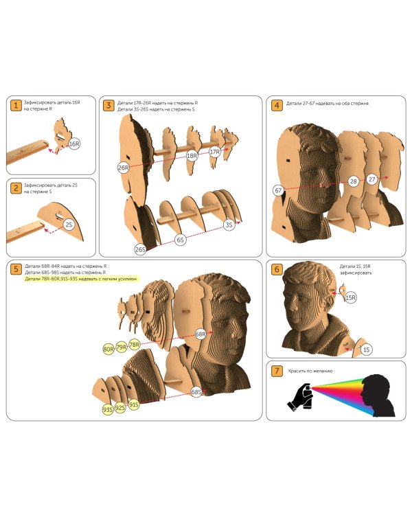 3D конструктор. Сборный бюст. Бодров