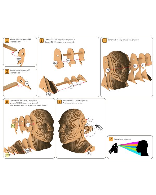 3D конструктор. Сборный бюст. Тайсон
