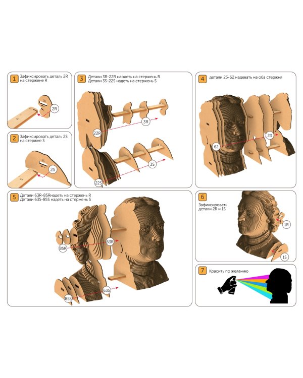 3D конструктор. Сборный бюст. Пётр