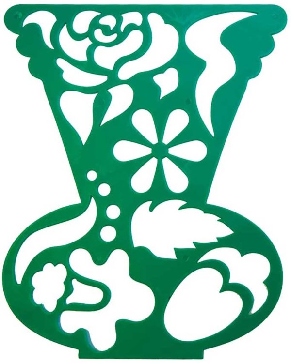 Трафарет фигурный. Ваза с цветами