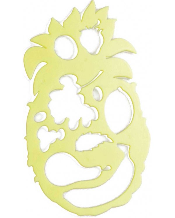 Трафарет фигурный. Ананас с фруктами