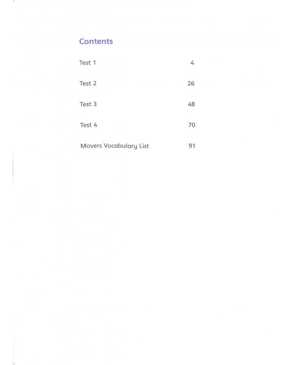 Cambridge English Qualifications Young Learners Practice Tests A1 Movers Pack