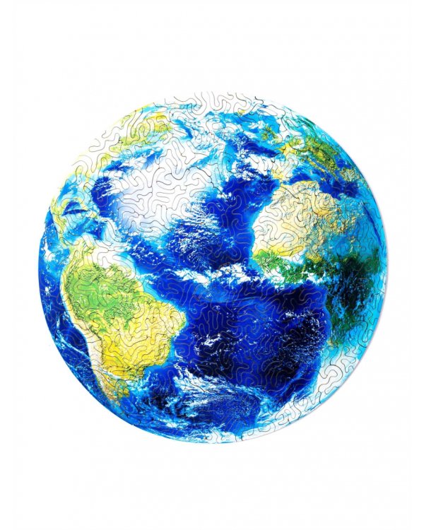 Деревянный пазл с двухслойной крышкой Планета Земля, 254 детали