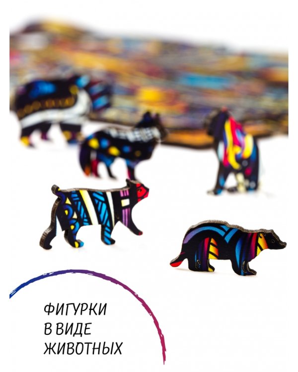 Деревянный пазл с двухслойной крышкой Сова, 260 деталей