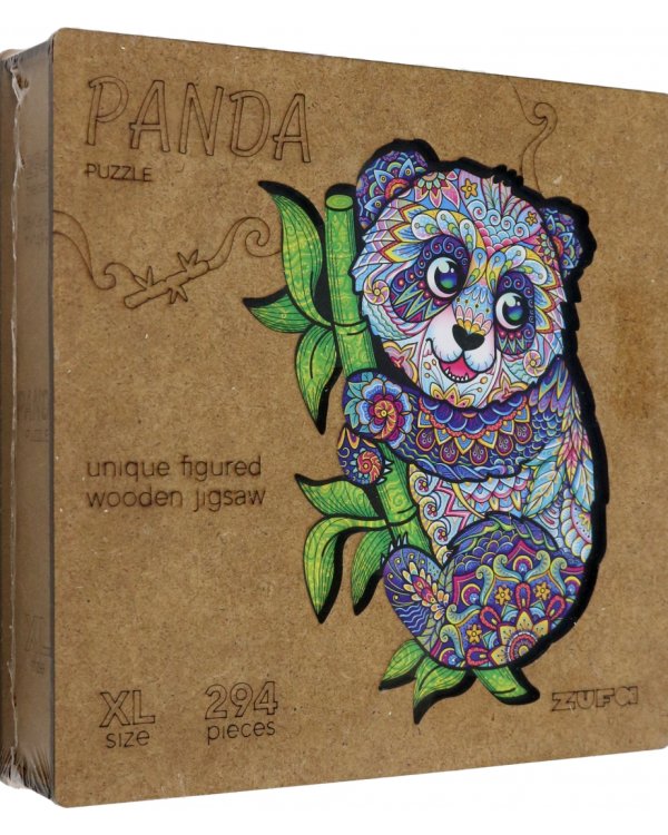 Деревянный пазл с двухслойной крышкой Панда, 294 детали