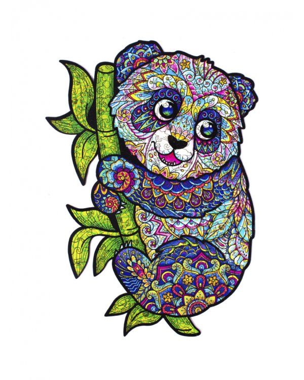 Деревянный пазл с двухслойной крышкой Панда, 294 детали