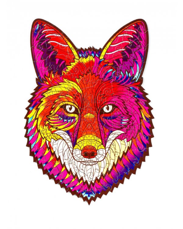 Деревянный пазл с двухслойной крышкой Лиса, 100 деталей