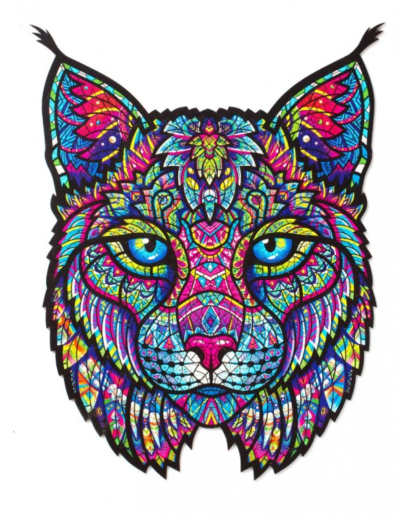 Деревянный пазл с двухслойной крышкой Мистическая Рысь, 271 деталь