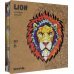 Деревянный пазл с двухслойной крышкой Лев, 301 деталь