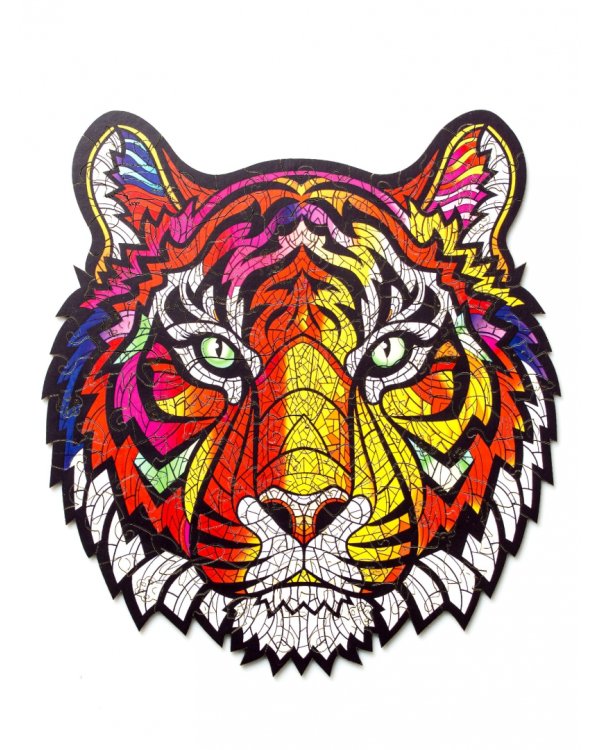 Деревянный пазл с двухслойной крышкой Тигр, 105 деталей