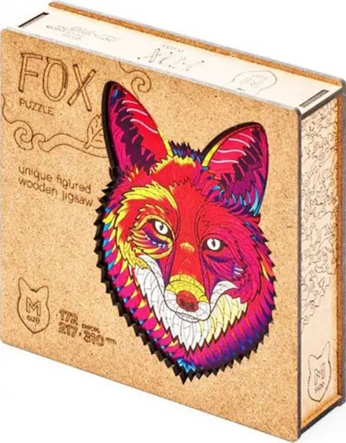 Деревянный пазл с двухслойной крышкой Лиса, 172 детали