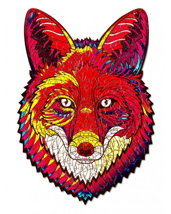 Деревянный пазл с двухслойной крышкой Лиса, 172 детали