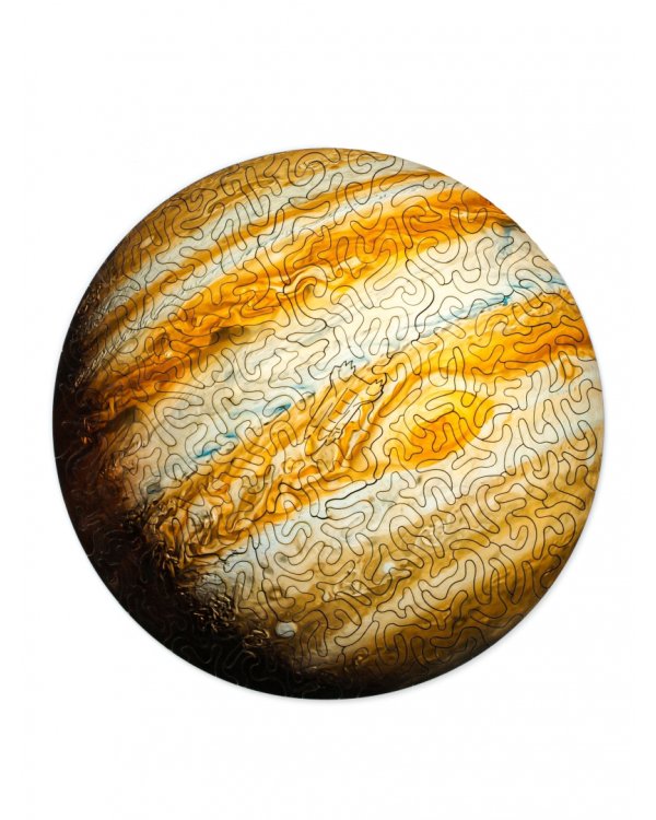 Деревянный пазл с двухслойной крышкой Планета Юпитер, 153 детали