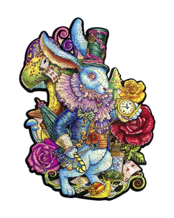 Деревянный пазл с двухслойной крышкой Сказочный кролик, 173 детали