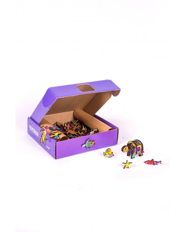 Пазл деревянный развивающий Черепаха, 167 деталей