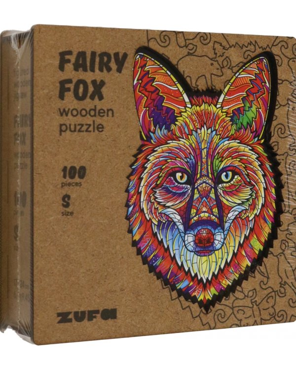 Деревянный пазл с двухслойной крышкой Сказочный Лис, 100 деталей