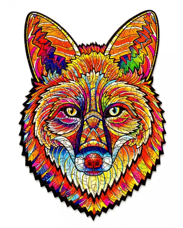 Деревянный пазл с двухслойной крышкой Сказочный Лис, 100 деталей