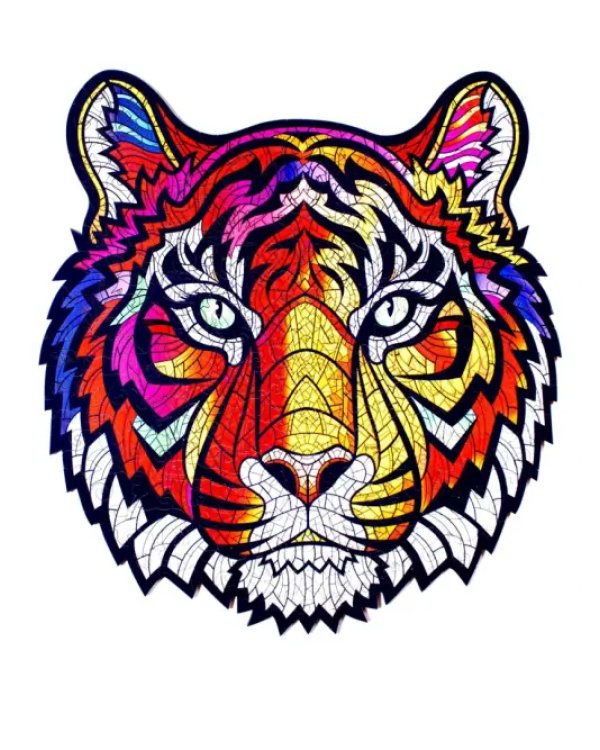 Деревянный пазл с двухслойной крышкой Тигр, 175 деталей