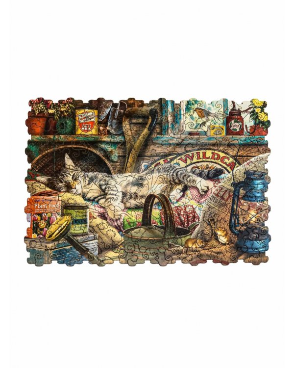 Деревянный пазл с двухслойной крышкой Кот Том, 180 деталей