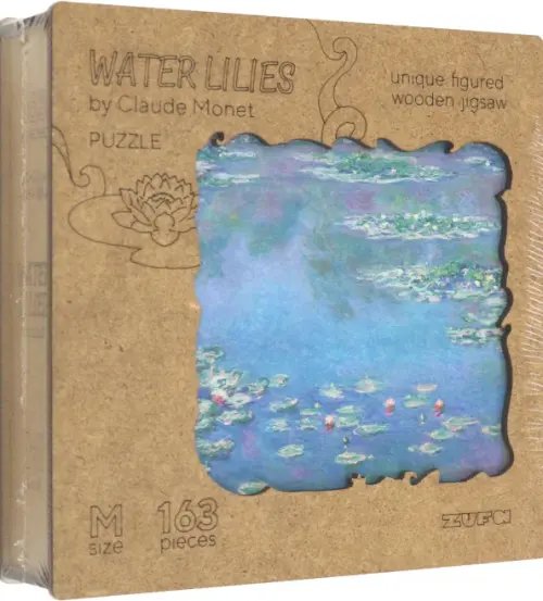 Деревянный пазл с двухслойной крышкой Водяные лилии, 163 детали