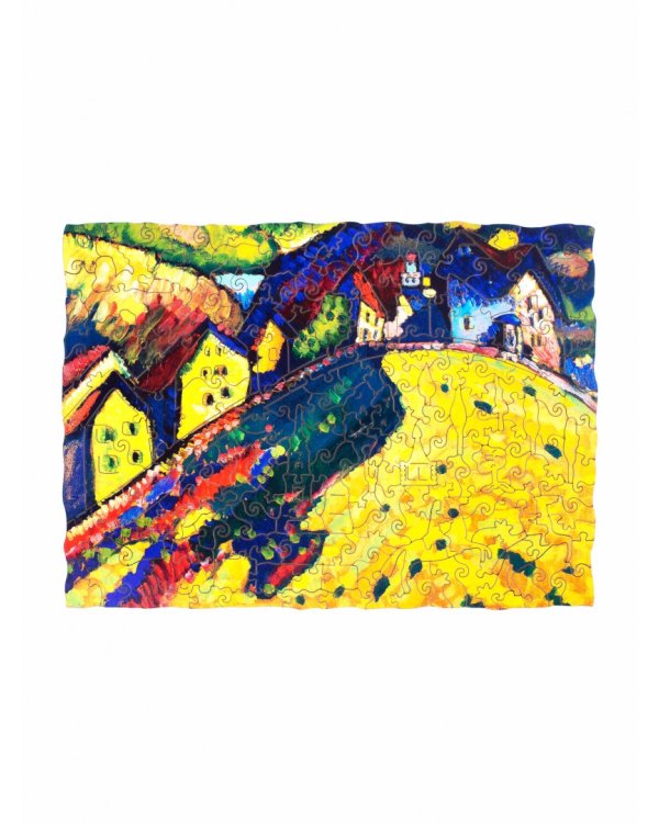 Деревянный пазл с двухслойной крышкой Дома в Мурнау, 200 деталей